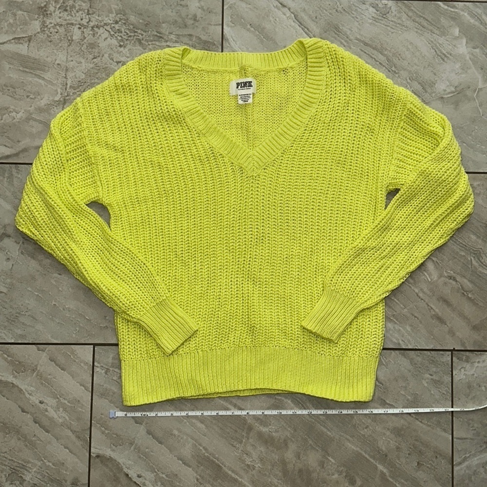 Neon green V-neck Sweater